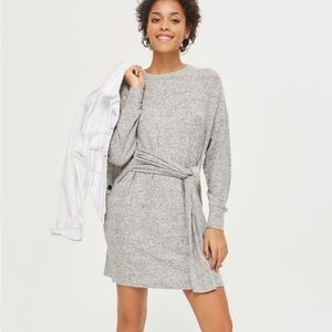 Topshop Tie front sweater dress